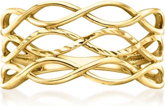 Canaria Canaria 10kt Yellow Gold Open-Space Wave Ring