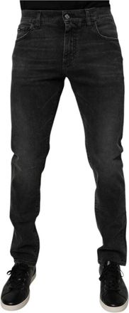 Dolce & Gabbana Skinny Denim Jeans - Heren - Slim Fit Jeans - Zwart - 4XL - Denim - Jeans
