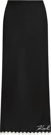 Karl Lagerfeld Sleek Maxi Skirt with Contrasting Scalloped Hem