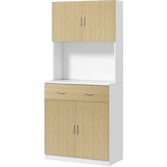 HOMCOM Mobile Cucina con Armadietti e Cassetto Alto 180cm Colore Legno - Homcom