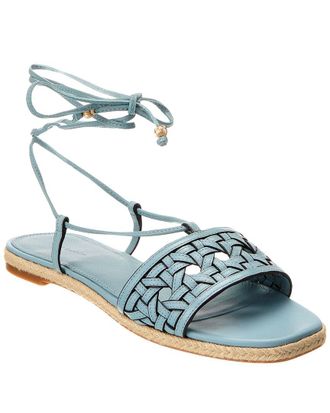 Tory Burch Basketweave Leather Espadrille Sandal