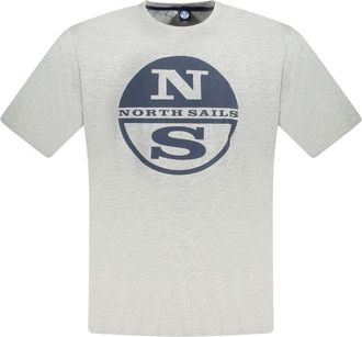 North Sails Mens Ns Logo Short Sleeve Tee - Light Grey Cotton - Size X-Large