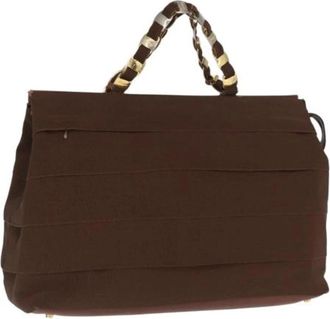 Ferragamo Pre-owned Canvas Handtas - Dames - Vintage Handtas - Bruin - ONE Size - Vintage