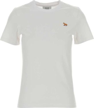 Maison Kitsun&eacute; Baby Fox Regular T-shirt - Dames - T-shirts - Wit - XS - Katoen - Tops