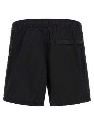 Stone Island Wrinkled Nylon Cargo Shorts - Black
