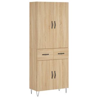 vidaXL Vidaxl - Aparador Alto Madera Contrachapada Color Roble 69,5x34x180 Cm