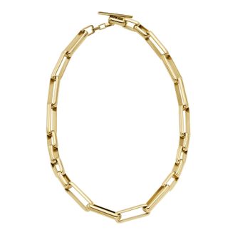 Fossil Womens Archival Core Essentials Gold-Tone Brass Chain Necklace