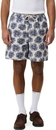 Les Deux Dahlia Jacquard Drawstring Shorts in Dark Denim Blue at Nordstrom, Size Xx-Large