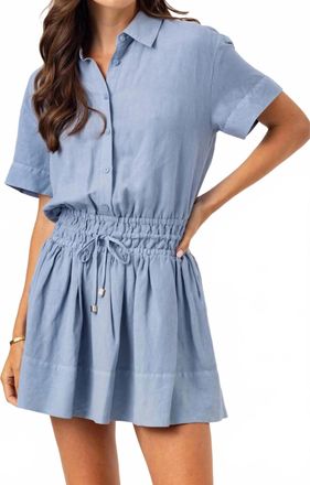 Sundays Nina Button-Up Dress In Blue Slate