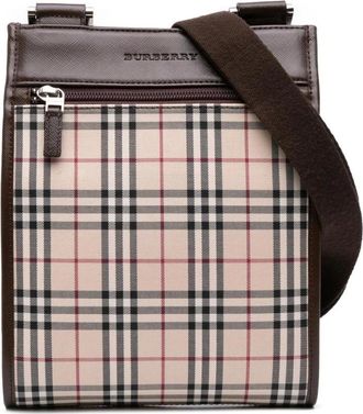 Burberry Pre-owned Cross Body Bags, female, Brown, Size: ONE SIZE Pre-owned Textile Crossbody Bag