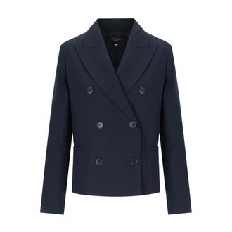 Max Mara Dames, Jassen, Blauw, Maat: S Katoen