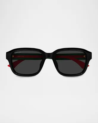 Gucci Men & apos;s GG2120SA New Pop Web Square Recycled Acetate Sunglasses