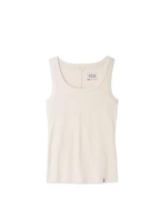 Stio | Womens Essential Ribbed Tank Top, Size Extra Small in Pebble Heather | Cotton
