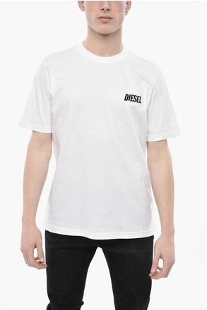 Diesel Cotton Crewneck T-Shirt T-JUST-SMALL With Embroidered Logo size 3xl