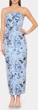 Milly Womens Ella Jacquard Maxi Dress In Blue