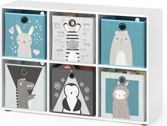 Vicco Estanter&iacute;a Infantil, Blanco, 72 X 107.8 Cm Con 6 Cajas Plegables