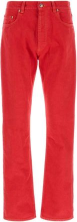 Versace Red Mid Rise Jeans