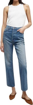 Veronica Beard Daniela Ankle Straight Jeans In Lakeshore Blush