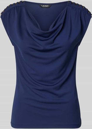 Lauren Ralph Lauren Regular Fit Bluse mit Ziersteinbesatz Modell Priyanne in Marine, Gr&ouml;&szlig;e XXL