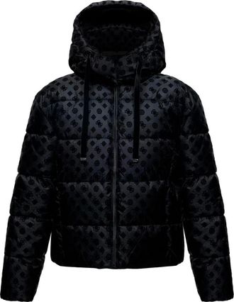 Guess New Daisy Crop Logo Puffer - - Jackets - Donna - Nero - S