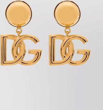 Dolce & Gabbana brass logo clip-on earrings