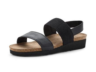 Naot Amy Womens Wedge Shoes Shiny Black Leather/Black Elastic : EU 42 (US Womens 11) W, Suede