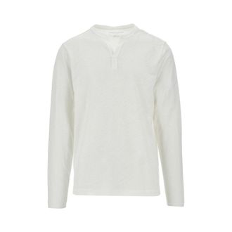 Majestic Filatures Tunisian collar linen blend T-shirt Man S