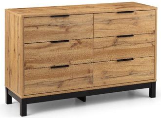 Julian Bowen Bali Chest Of Drawers 6 Drawer Wide Oak 1.2m - Julian Bowen | TJ Hughes