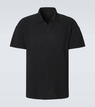 Homme Pliss&eacute; Issey Miyake Basics pleated polo shirt