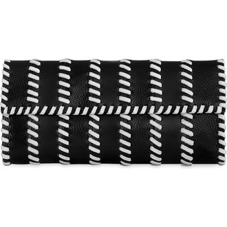 Rebecca Minkoff Whipstitch Patchwork Leather Clutch in Black/White at Nordstrom