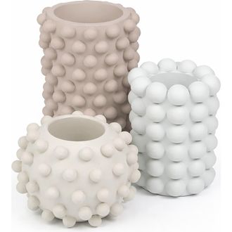 Jonathan Y Designs Maren Modern Minimalist Handmade Concrete Bubble Cylinder and Round Planter Set in Taupe at Nordstrom
