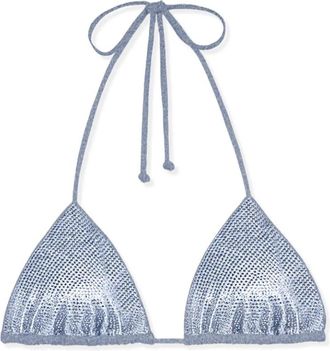 MC2 Saint Barth Annabelle Shiny Strass 36 - Dames - Bikinis - Blauw - L - Polyester - Badmode