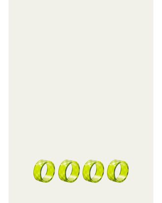 MacKenzie-Childs Green Check Napkin Rings, Set of 4