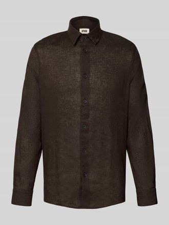 Drykorn Drykorn Slim Fit Strick-Poloshirt in Two-Tone-Machart Modell Triton in Dunkelbraun, Gr&ouml;&szlig;e XXL