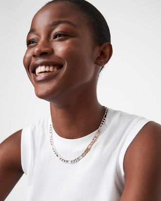 AllSaints Womens Brass Mix Chain Link Necklace, Size: One Size