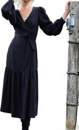 Emerson Fry Tencel Wrap Dress In Black