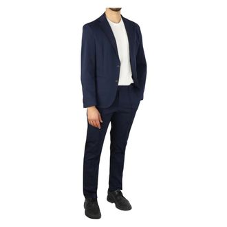HUGO BOSS Kostuums, Heren, Blauw, L, Tweed, Single-Breasted Suit