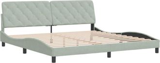 vidaXL Estructura De Cama Sin Colch&oacute;n Terciopelo Gris Claro 200x200 Cm Vidaxl