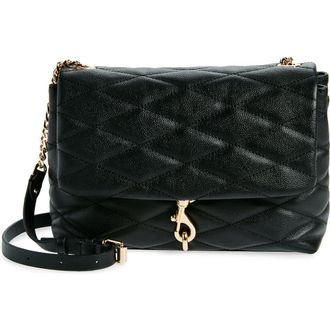 Rebecca Minkoff Edie Quilted Leather Convertible Shoulder Bag in Black at Nordstrom Rack