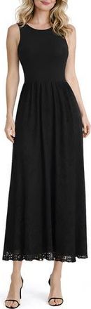 Tash And Sophie Knit Bodice Midi Dress in Black at Nordstrom Rack, Size X-Large