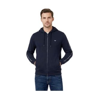 Emporio Armani Heren, Sweatshirts & Hoodies, Blauw, Maat: L Katoen