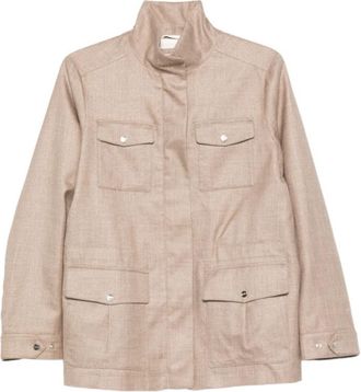 Herno Brown High-Collar Jacket