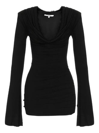 Manur&iacute; Alma lace-trim mini dress - Black