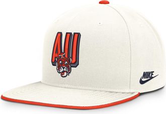 Nike Auburn Legacy Letter & Mascot Pro Nike Mens Dri-FIT College Adjustable Hat in White | NC120KGYAUV-207