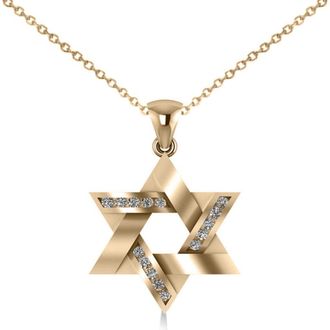 Allurez Diamond Star of David Pendant Necklace 14k in Yellow Gold at Nordstrom, Size 18