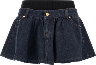 7 For All Mankind Blue Banded Mini skirt