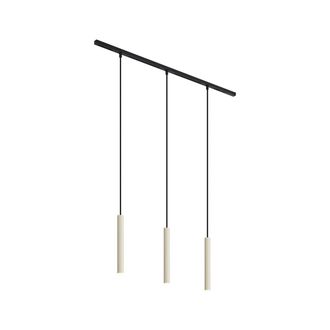 QAZQA Moderno Sistema De Iluminaci&oacute;n De Riel Moderno Con 3 Luces Colgantes Beige Con Negro Monof&aacute;sico - Slimline Keno Aluminio /met&aacute;lica Adecuado Para Led M