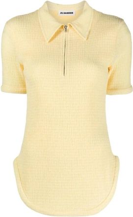 Jil Sander Polo met korte mouwen - Dames - Polos - Geel - 2XS - Katoen - Tops