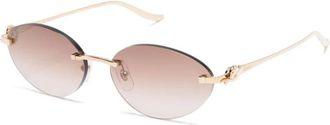 Cartier Panth&egrave;re Zonnebril - Dames - Zonnebrillen - Geel - 58 MM - Nylon - Accessoires