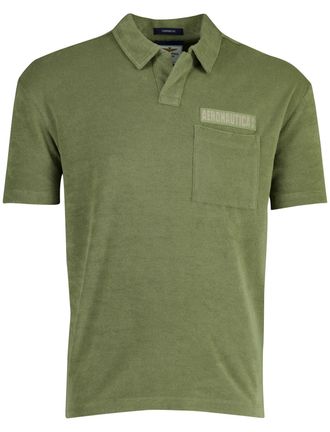 Aeronautica Poloshirt Aeronautica Militaire badstof groen v hals